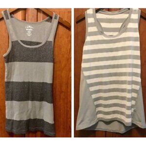 Bundle: Two Gray Striped Tank Tops | Sz Medium